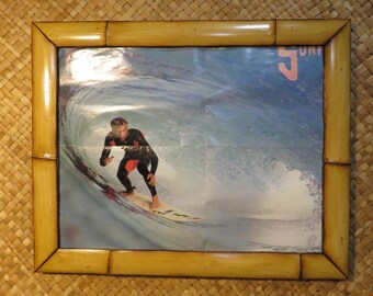 14 x 18" Hand made Bamboo frame for photos, prints,posters, etc Perfect Polynesian inspired decor for Tiki bars and enchanted tiki rooms