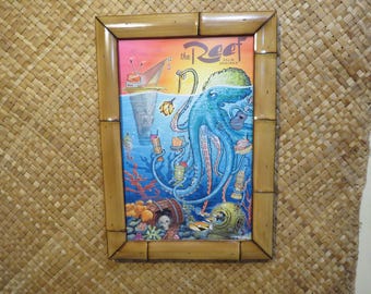 11 x 17" Hand made Bamboo frame for photos, prints,posters, etc Perfect Polynesian inspired decor for Tiki bars and enchanted tiki rooms