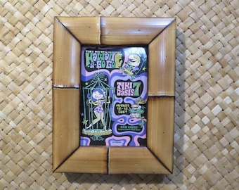 4 x 6" Hand made Bamboo frame for vintage postcards, photos,etc Perfect Polynesian inspired decor for Tiki bars and enchanted tiki rooms