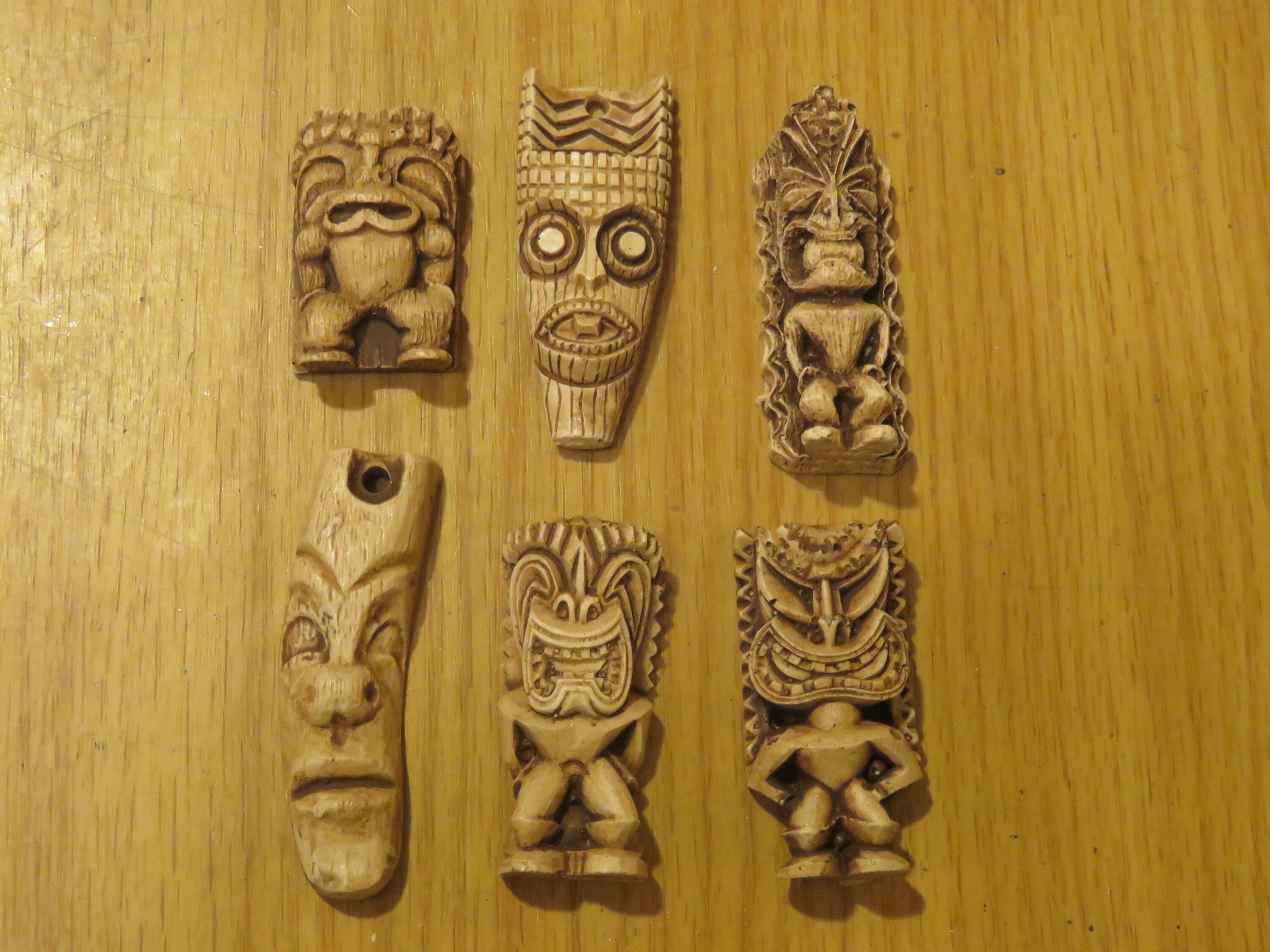 Tiki Pendants Lot 7Set of 6 Classic vintage Hawaiian recast Etsy