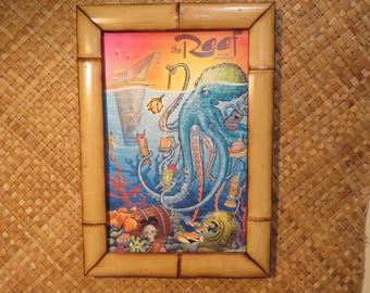 11 x 17" Hand made Bamboo frame for photos, prints,posters, etc Perfect Polynesian inspired decor for Tiki bars and enchanted tiki rooms