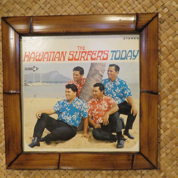 Hand made Bamboo frame for LP 12" vinyl records Perfect for Tiki bars and enchanted tiki rooms