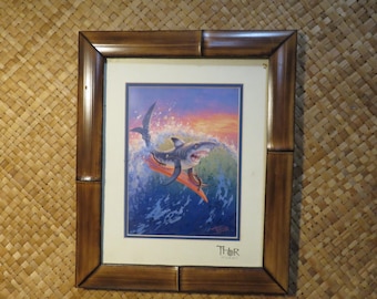 11 x 14" Hand made Bamboo frame for photos, prints,posters, etc Perfect Polynesian inspired decor for Tiki bars and enchanted tiki rooms