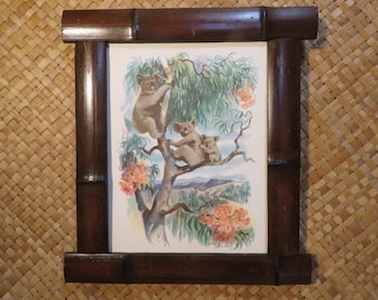 9 x 12" Hand made Bamboo frame for photos,Matson menu size  Perfect Polynesian inspired decor for Tiki bars and enchanted tiki rooms