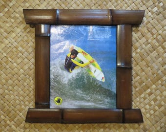 8 x 10" Hand made Bamboo frame for photos, prints,magazines, etc Perfect Polynesian inspired decor for Tiki bars and enchanted tiki rooms