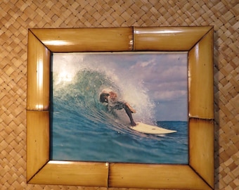 8 x 10" Hand made Bamboo frame for photos, prints,magazines, etc Perfect Polynesian inspired decor for Tiki bars and enchanted tiki rooms