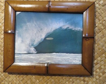8.5 x 11" Hand made Bamboo frame for photos, prints,magazines, etc Perfect Polynesian inspired decor for Tiki bars and enchanted tiki rooms