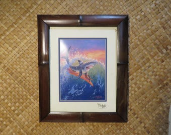 11 x 14" Hand made Bamboo frame for photos, prints,posters, etc Perfect Polynesian inspired decor for Tiki bars and enchanted tiki rooms