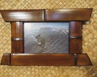 5 x 7" Hand made Bamboo frame for photos, prints,magazines, etc Perfect Polynesian inspired decor for Tiki bars and enchanted tiki rooms