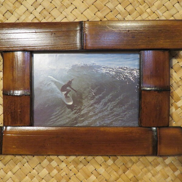 5 x 7" Hand made Bamboo frame for photos, prints,magazines, etc Perfect Polynesian inspired decor for Tiki bars and enchanted tiki rooms