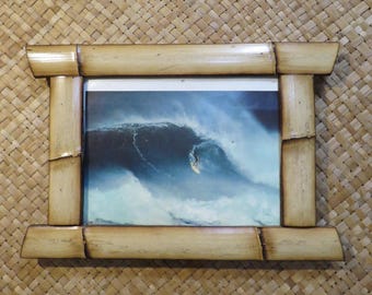 8.5 x 11" Hand made Bamboo frame for photos, prints,magazines, etc Perfect Polynesian inspired decor for Tiki bars and enchanted tiki rooms