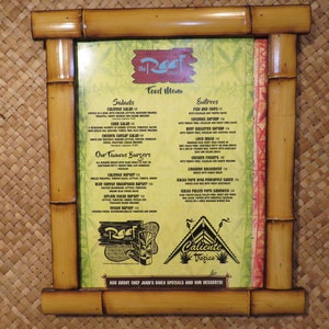 12 x 16&quot; Hand made Bamboo frame for photos, prints,magazines, etc Perfect Polynesian inspired decor for Tiki bars and enchanted tiki rooms