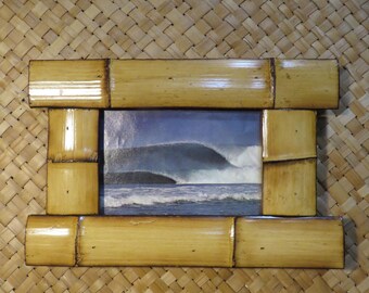 4 x 6" Hand made Bamboo frame for vintage postcards, photos,etc Perfect Polynesian inspired decor for Tiki bars and enchanted tiki rooms