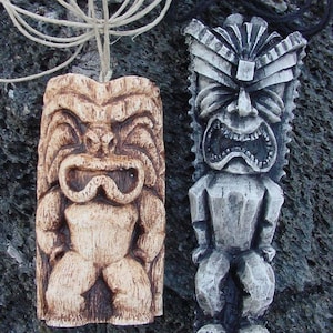 Set of 2 replica Tiki Necklaces from the Brady Bunch and Scrubs tv shows- Hawaiian pendants based on the ones from the tv shows