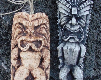 Set of 2 replica Tiki Necklaces from the Brady Bunch and Scrubs tv shows- Hawaiian pendants based on the ones from the tv shows