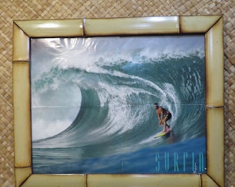 16 x 20" Hand made Bamboo frame for photos, prints,posters, etc Perfect  for Tiki bars and enchanted tiki rooms