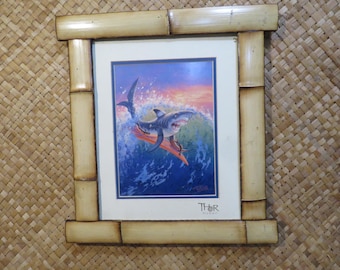 11 x 14"  Bamboo frame for photos, prints,magazines, etc Polynesian inspired decor for Tiki bars and enchanted tiki rooms