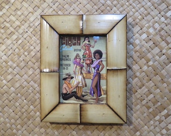 5 x 7" Hand made Bamboo frame for photos, prints,magazines, etc Perfect Polynesian inspired decor for Tiki bars and enchanted tiki rooms