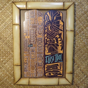 13 x 19&quot; Hand made Bamboo frame for photos, prints,posters, etc Perfect Polynesian inspired decor for Tiki bars and enchanted tiki rooms