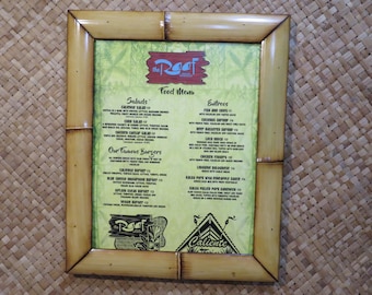 11 x 14" Hand made Bamboo frame for photos, prints,posters, etc Perfect Polynesian inspired decor for Tiki bars and enchanted tiki rooms