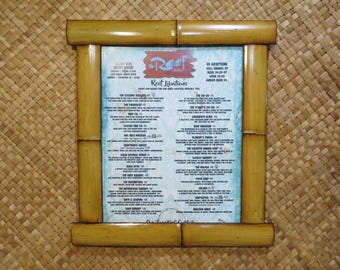 11 x 14" Hand made Bamboo frame for photos, prints,posters, etc Perfect Polynesian inspired decor for Tiki bars and enchanted tiki rooms