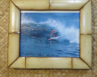 8 x 10" Hand made Bamboo frame for photos, prints,magazines, etc Perfect Polynesian inspired decor for Tiki bars and enchanted tiki rooms
