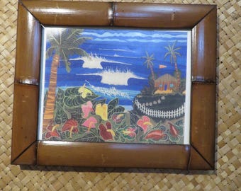 8.5 x 11" Hand made Bamboo frame for photos, prints,magazines, etc Perfect Polynesian inspired decor for Tiki bars and enchanted tiki rooms