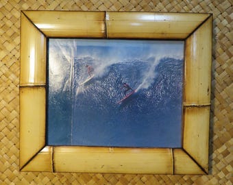 8 x 10" Hand made Bamboo frame for photos, prints,magazines, etc Perfect Polynesian inspired decor for Tiki bars and enchanted tiki rooms