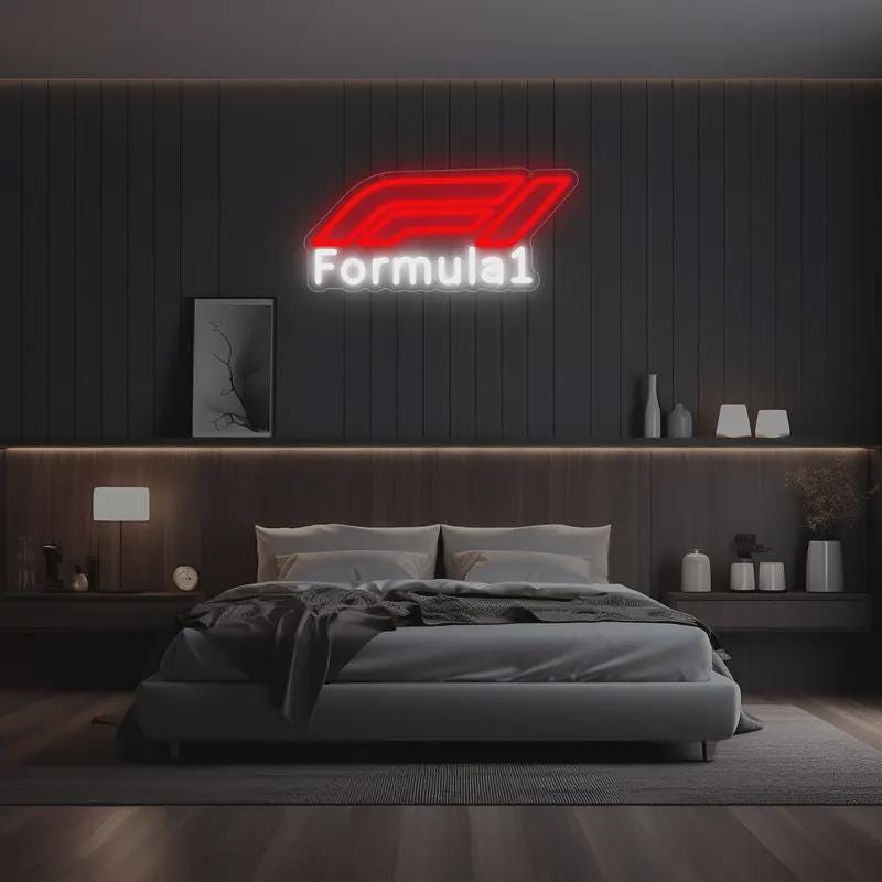 Formula 1 LED Neon Sign | F1 Racing Wall Light | Motorsport Bedroom ...