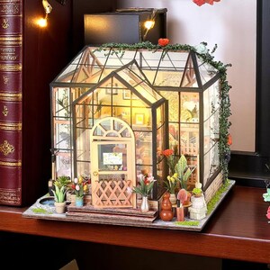 Kit DIY Book Nook Librairie Hibou - Maison Miniature 3D En Bois Avec LED