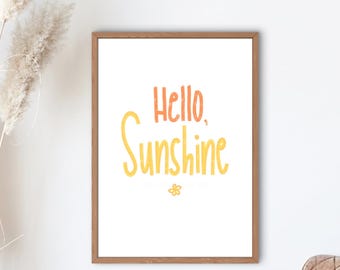 Hello Sunshine Art Print - Minimalist Nursery Decor (Digital Download)
