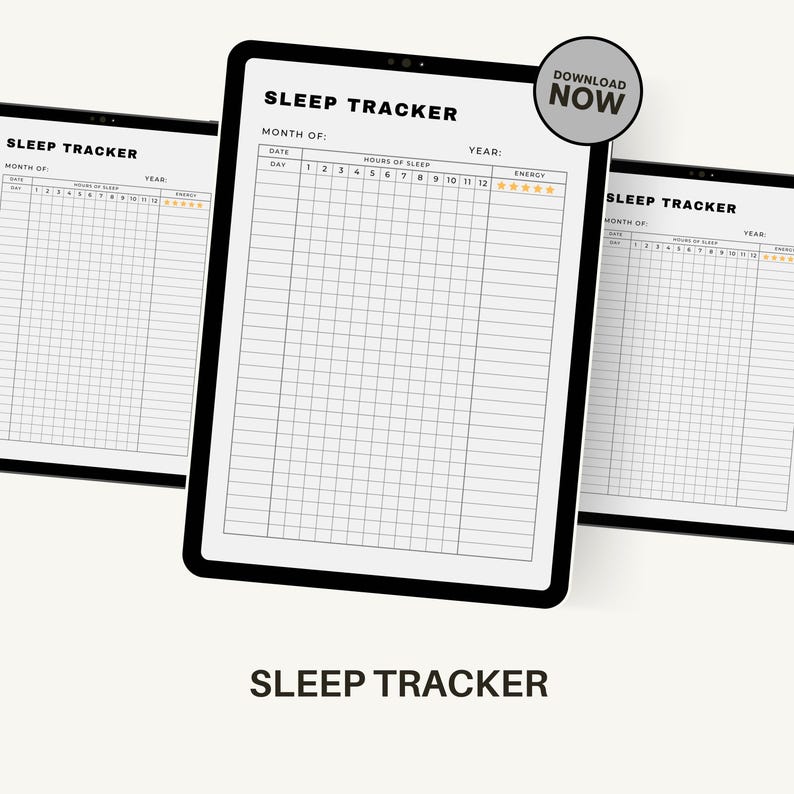 Sleep Tracker Printable | Monthly, Daily Sleep Journal | PDF | Sleep ...