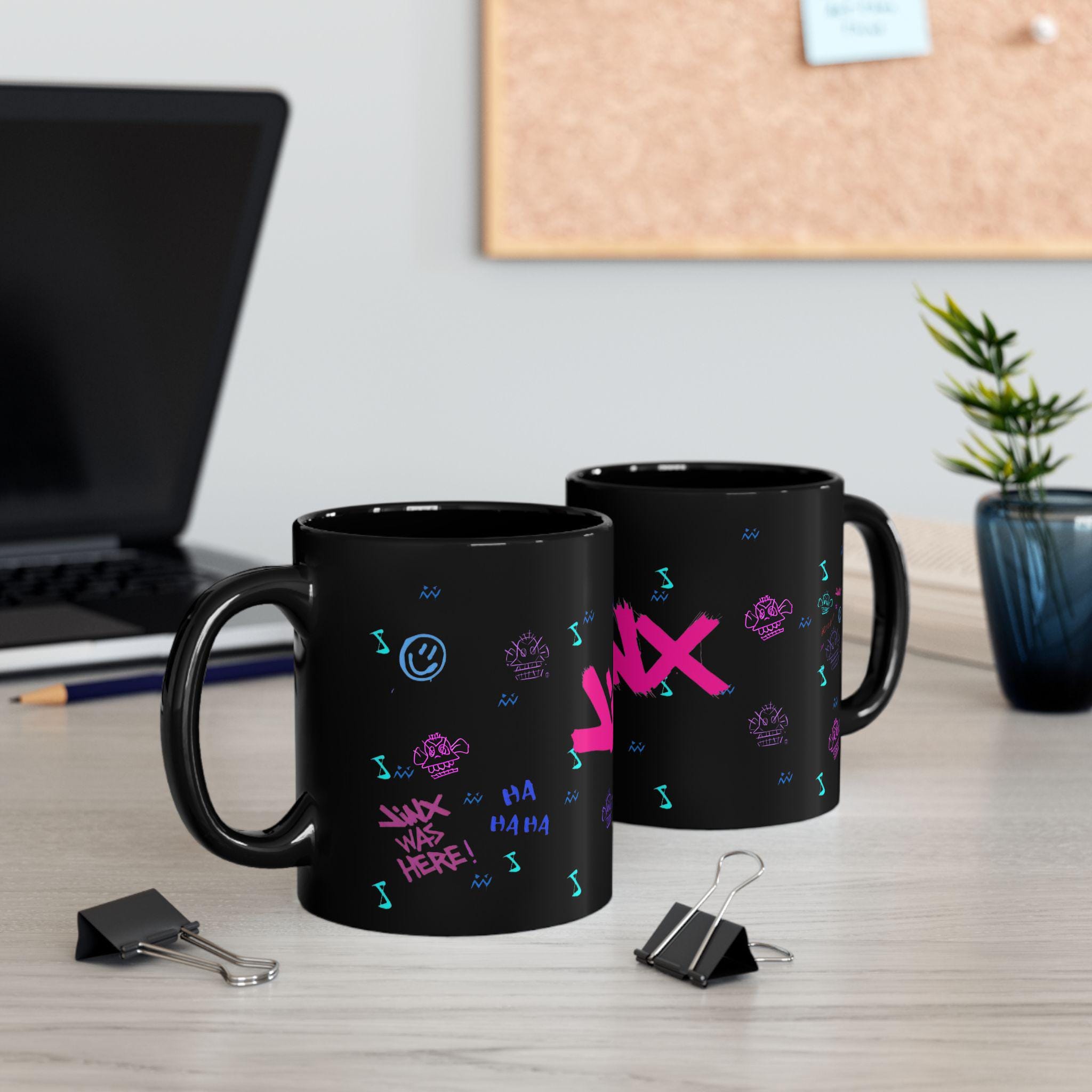 Arcane Jinx Becher: League of Legends Schwarzer Keramikbecher