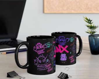 Arcane Jinx Mug: League of Legends Black Ceramic Mug
