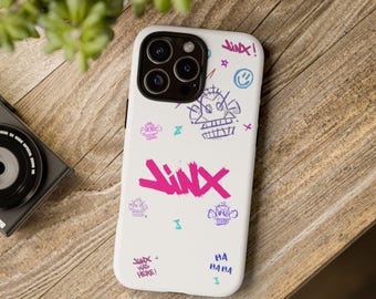 League of Legends Jinx Tough Case, Gaming Phone Cover, LoL Arcane Phone Protector, Gamer Gift, Video Game Fan Accessory