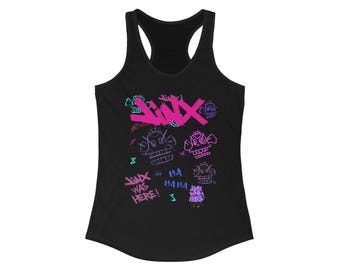 Jinx Racerback Tank: League of Legends Arcane Graphic Top