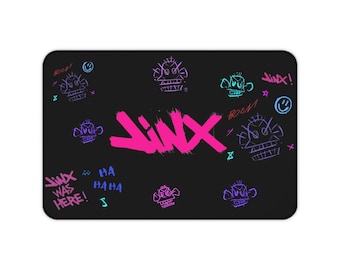 Jinx Graffiti Desk Mat: Arcane League of Legends Gaming Pad
