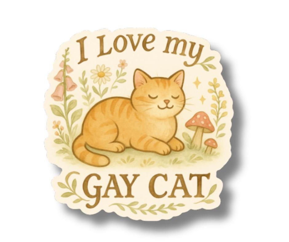 I Love My Gay Cat 3" sticker