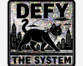 Défiez le système - Autocollant Chat à paillettes
