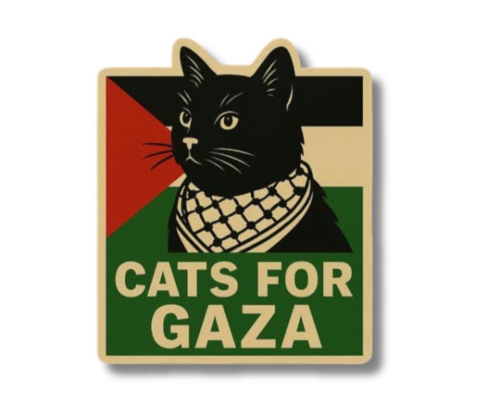 Cats for Gaza -Free Palestine Sticker - Image 1