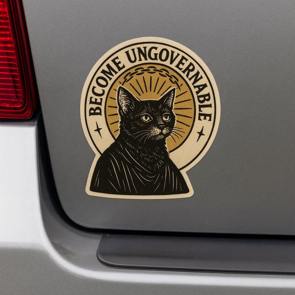 Become Ungovernable Saint Cat Sticker - Thumbnail 2
