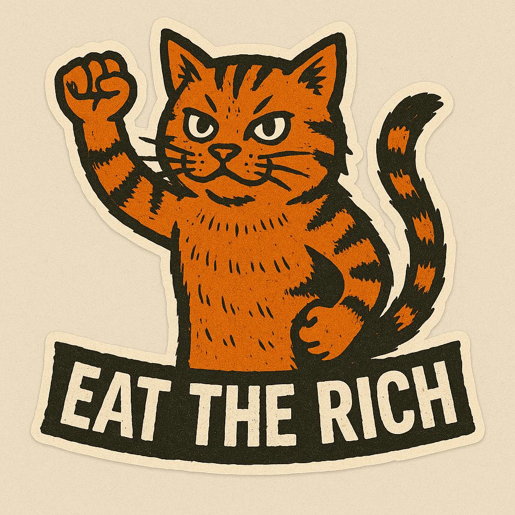 Eat the Rich Cat Sticker - Thumbnail 3