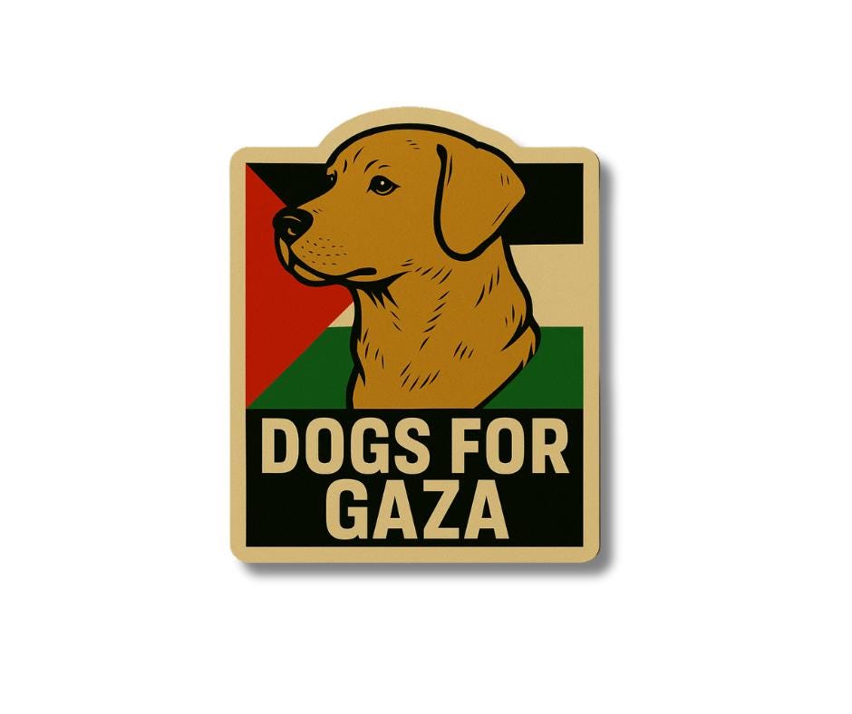 Dogs for Gaza - Palestinian Flag Sticker - Thumbnail 2