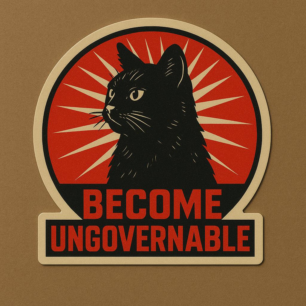 Become Ungovernable Soviet Cat Sticker - Thumbnail 2