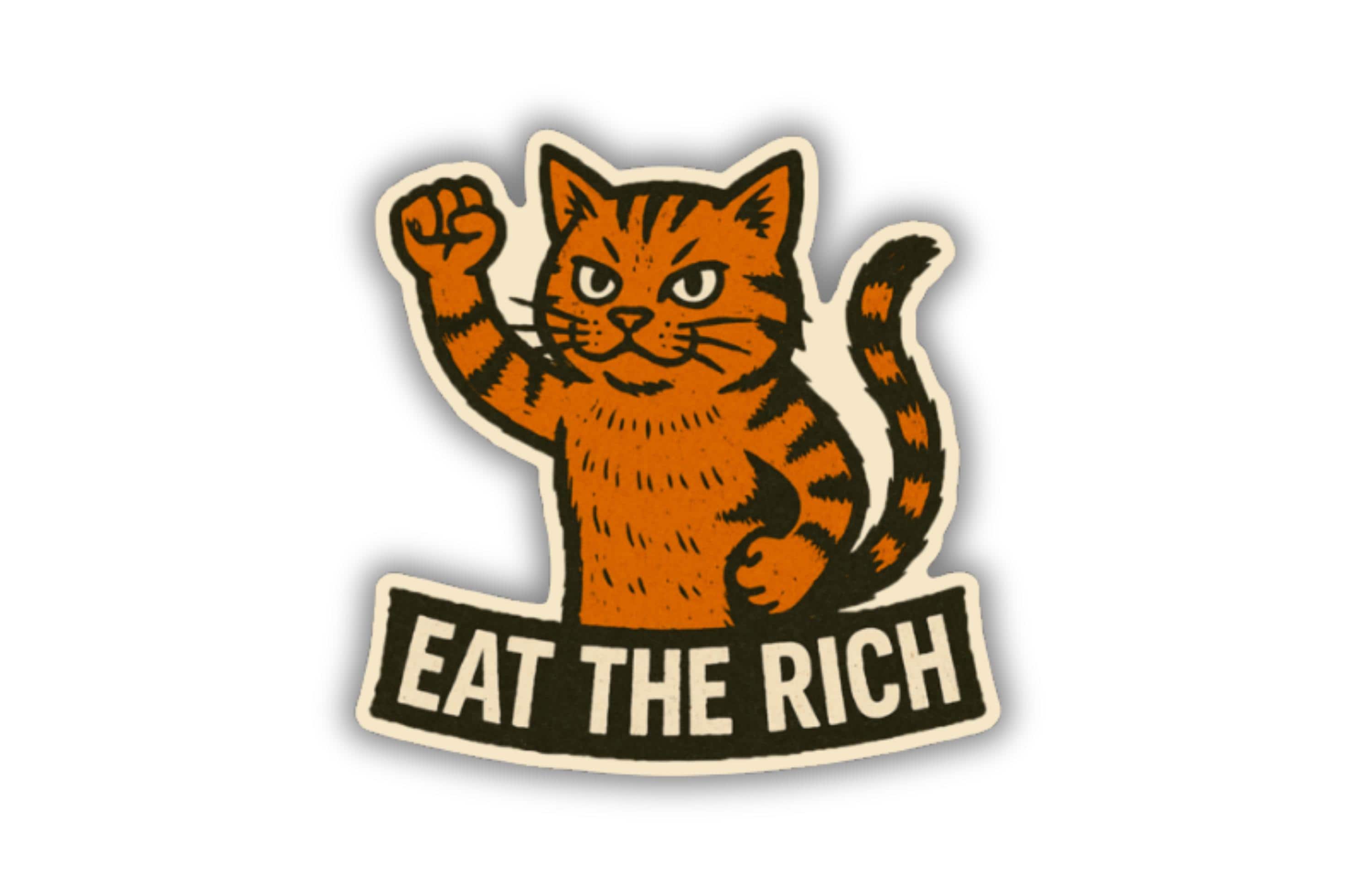 Eat the Rich Cat Sticker