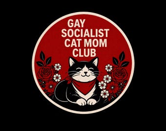 Sticker club de maman chat socialiste gay, sticker fierté, autocollant vinyle LGBTQ+