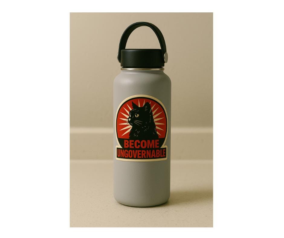 Become Ungovernable Soviet Cat Sticker - Thumbnail 3