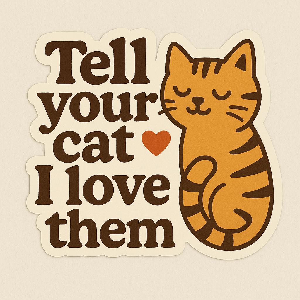 Tell your cat I love them vinyl sticker - Thumbnail 2