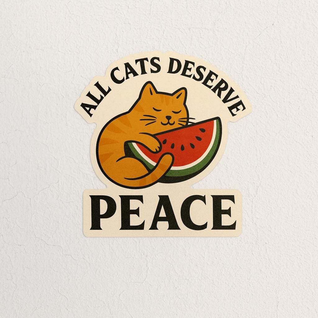 All Cats Deserve Peace -Free Palestine Sticker - Thumbnail 3