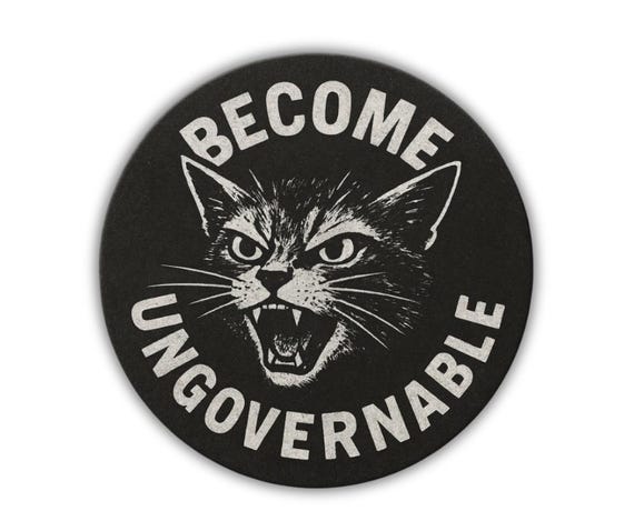Become Ungovernable Cat Decal, Anarchist Cat Sticker, Political Cat Meme, Protest Sticker, Cat Lover Gift